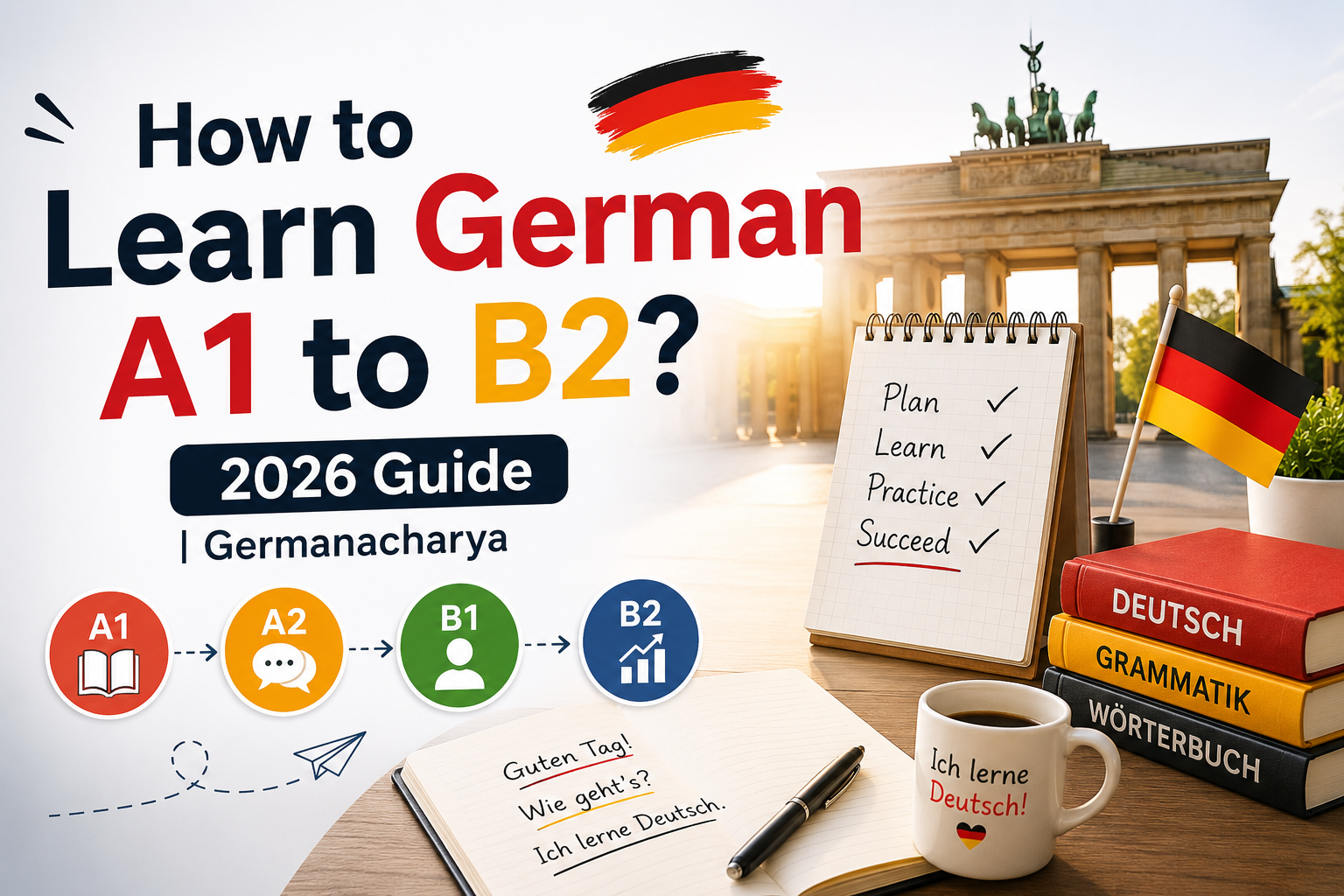 How to Learn German A1 to B2? 2026 Guide | Germanacharya