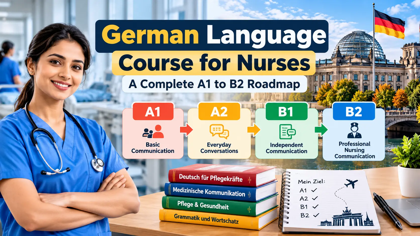 German Language Course for Nurses: A Complete A1 to B2 Roadmap